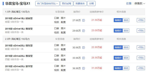 宝马X1七月销量 2019年7月销量8180辆（销量排名第27）