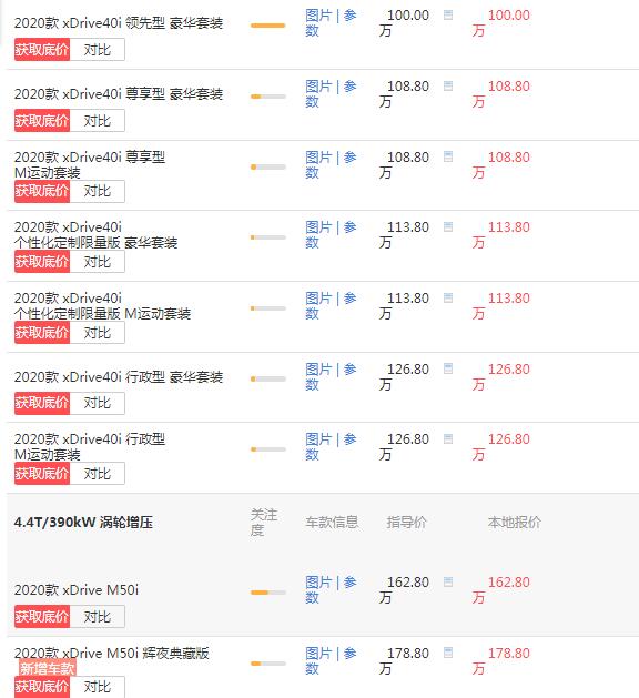 宝马x7图片和报价 宝马x7最低落地价多少钱(109.1万)