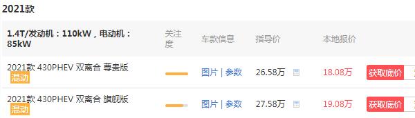 途观l新能源2021款价格 途观l新能源售价仅18万(拥有8.5万元优惠)