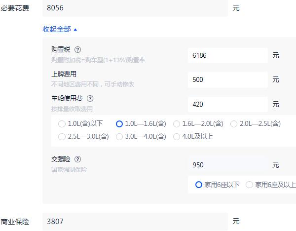 长安欧尚x5分期付款明细 首付3.2万元36期月供1400(比全款多出3000元)