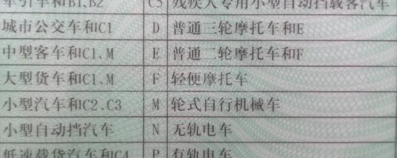 f照驾驶证能开什么车